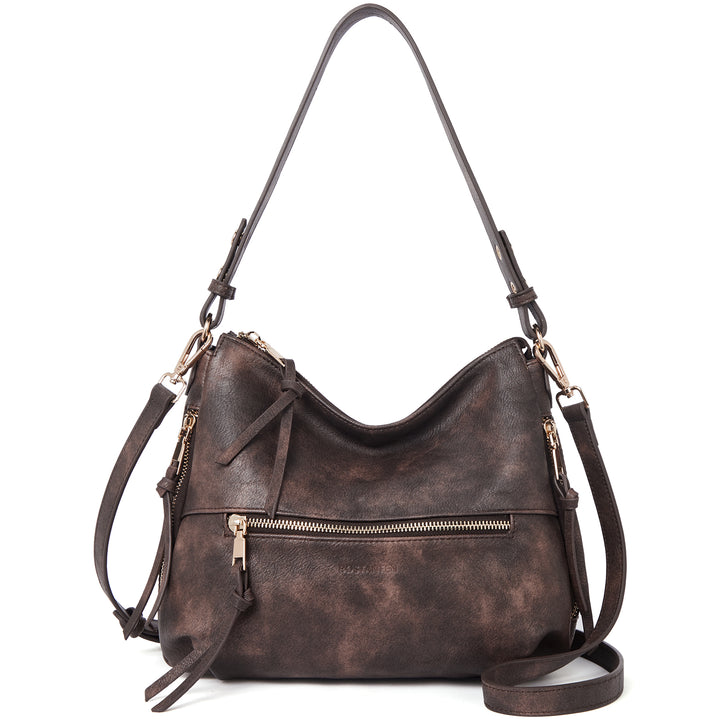 BOSTANTEN Purses for Women Designer Handbags Vegan Leather Hobo Bags Ladies Shoulder Bags Pocketbooks Brown