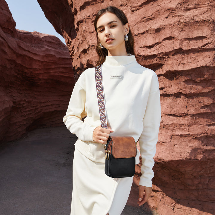 Phone Crossbody Bag – Chevron Pattern Strap
