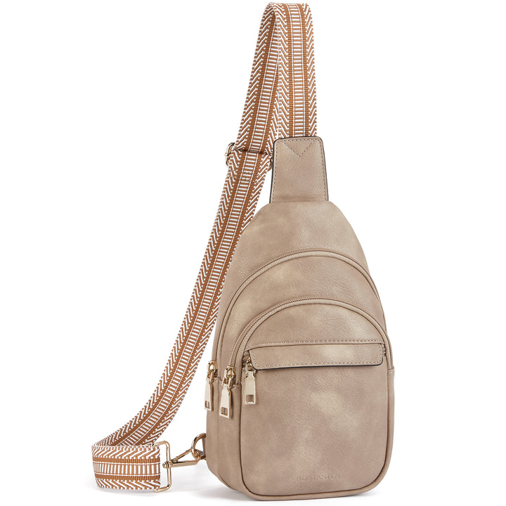 Aurora Beige Street Casual Trapeze Sling Bag