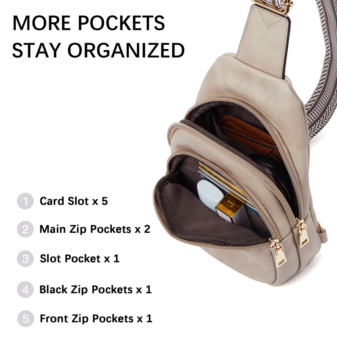 Aurora Beige Street Casual Trapeze Sling Bag
