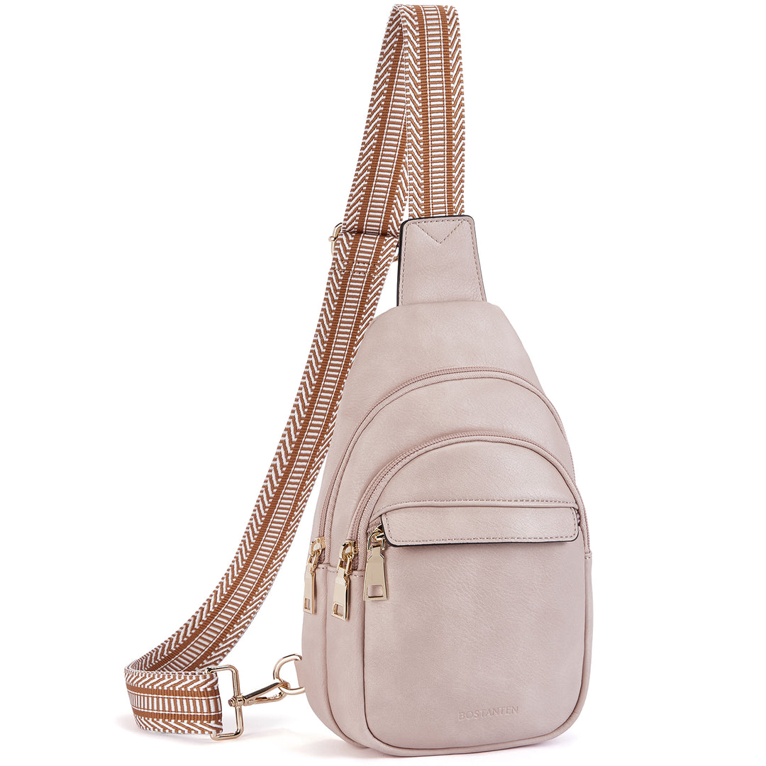 Aurora Beige Street Casual Trapeze Sling Bag