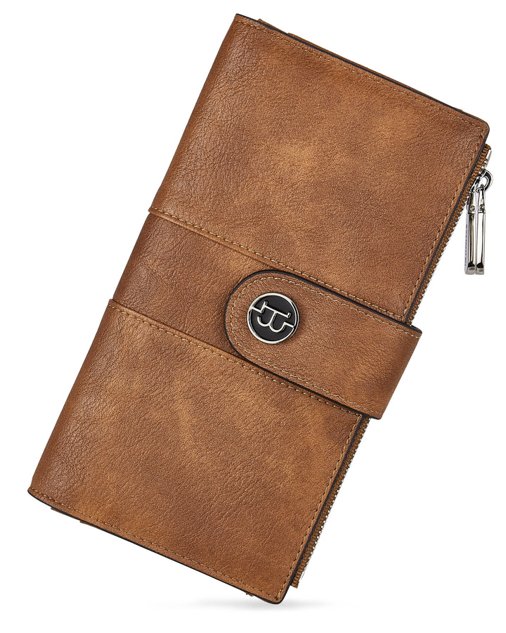 BOSTANTEN Womens Leather Wallets RFID Blocking Large Capacity Trifold Card Holder Ladies Phone Clutch