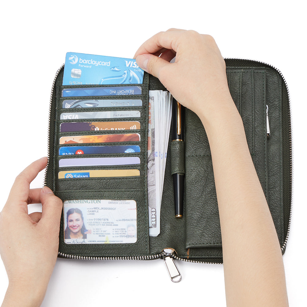 Rozenn Wallets with Wristlet Clutch