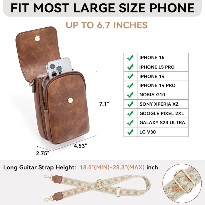 Phone Crossbody Bag –  Diamond Pattern Strap