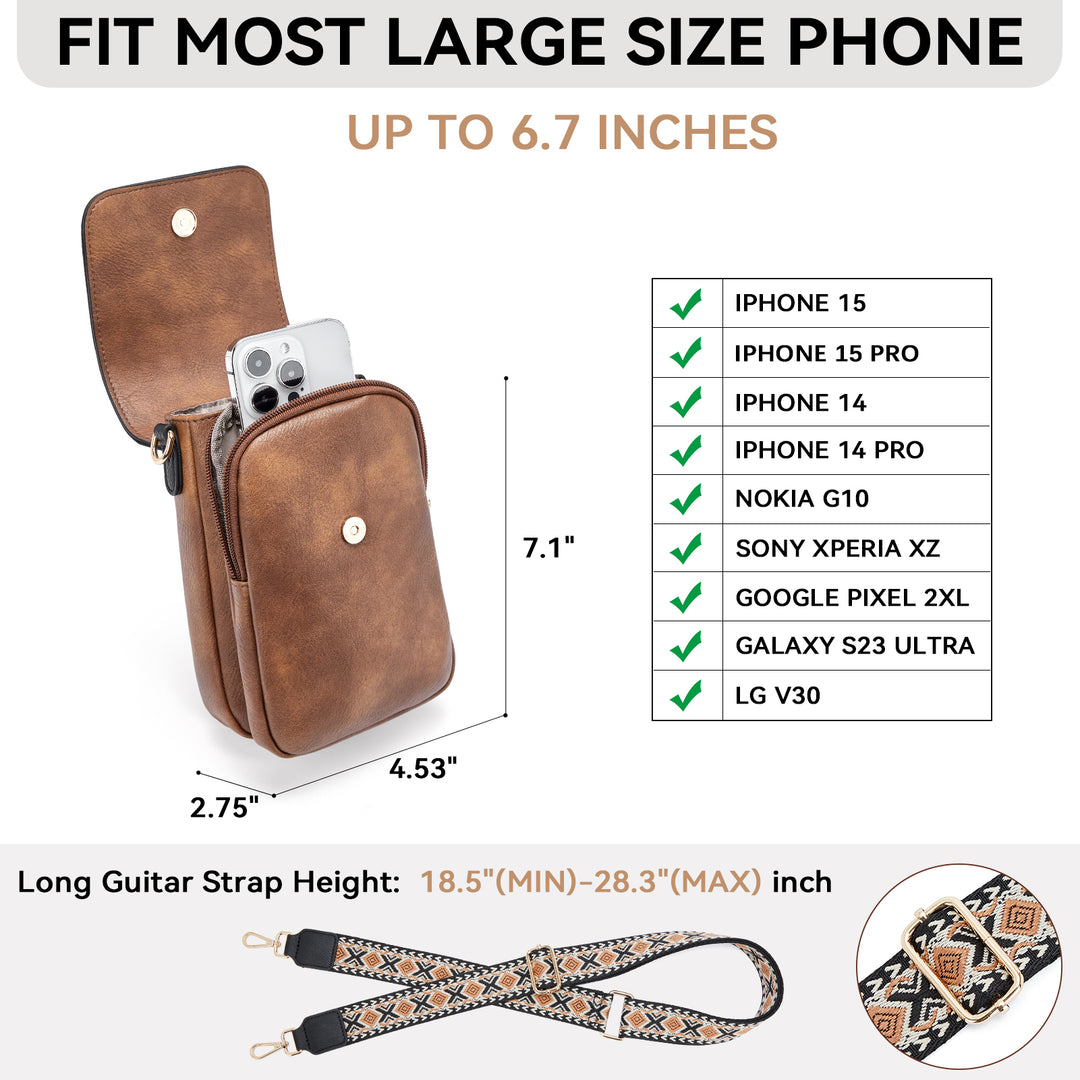 Phone Crossbody Bag –  Diamond Pattern Strap