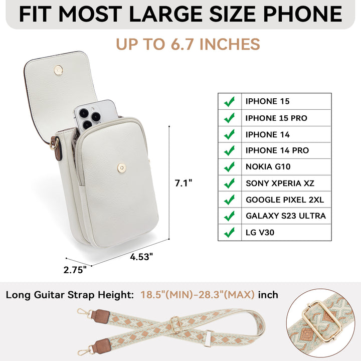 Phone Crossbody Bag –  Diamond Pattern Strap