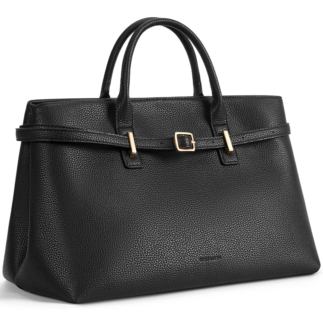 Claire Elegant Suede Top Handle Tote Handbag — DIY-able Outer Belt