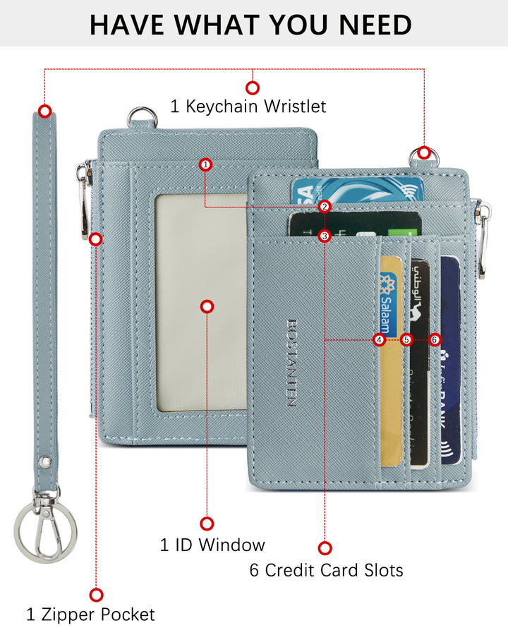 Lomy Slim Wristlet Keychain Wallet With Zipper Pocket