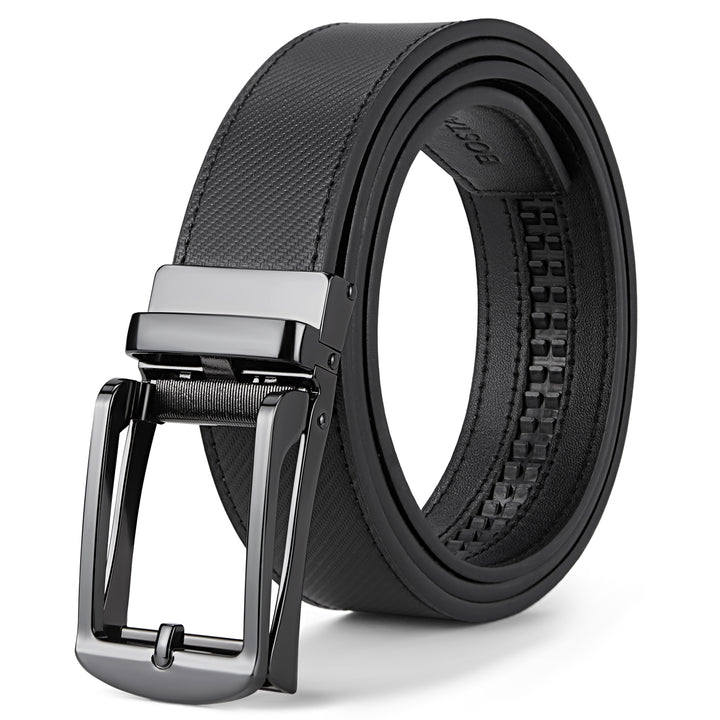 BOSTANTEN Ratchet Leather Belt For Men with Adjustable Buckle, Trim to Fit —Skeleton