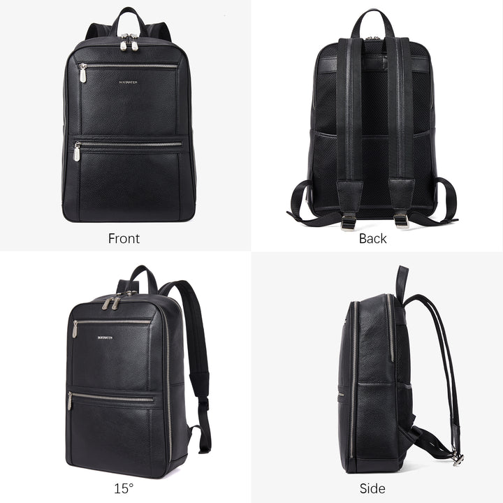 Large Men's Leather Backpack - Perfect for School and Travel