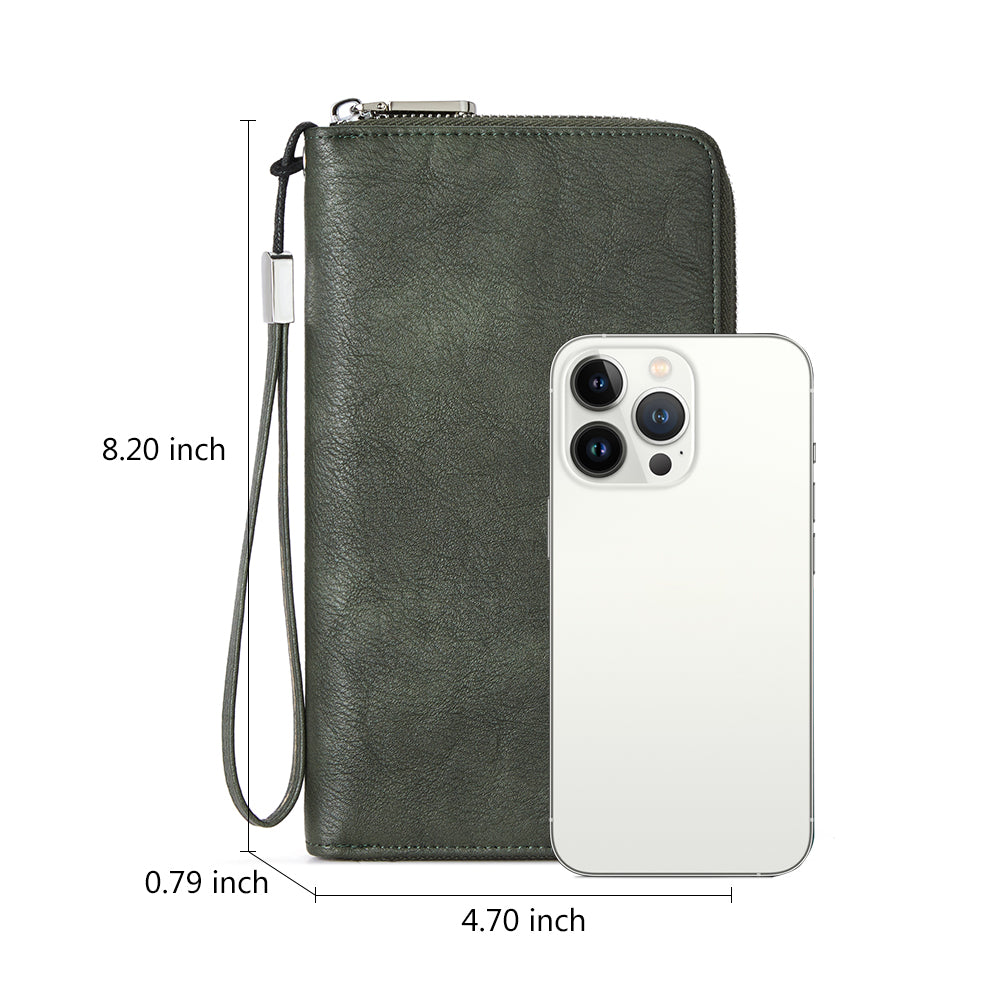 Rozenn Wallets with Wristlet Clutch