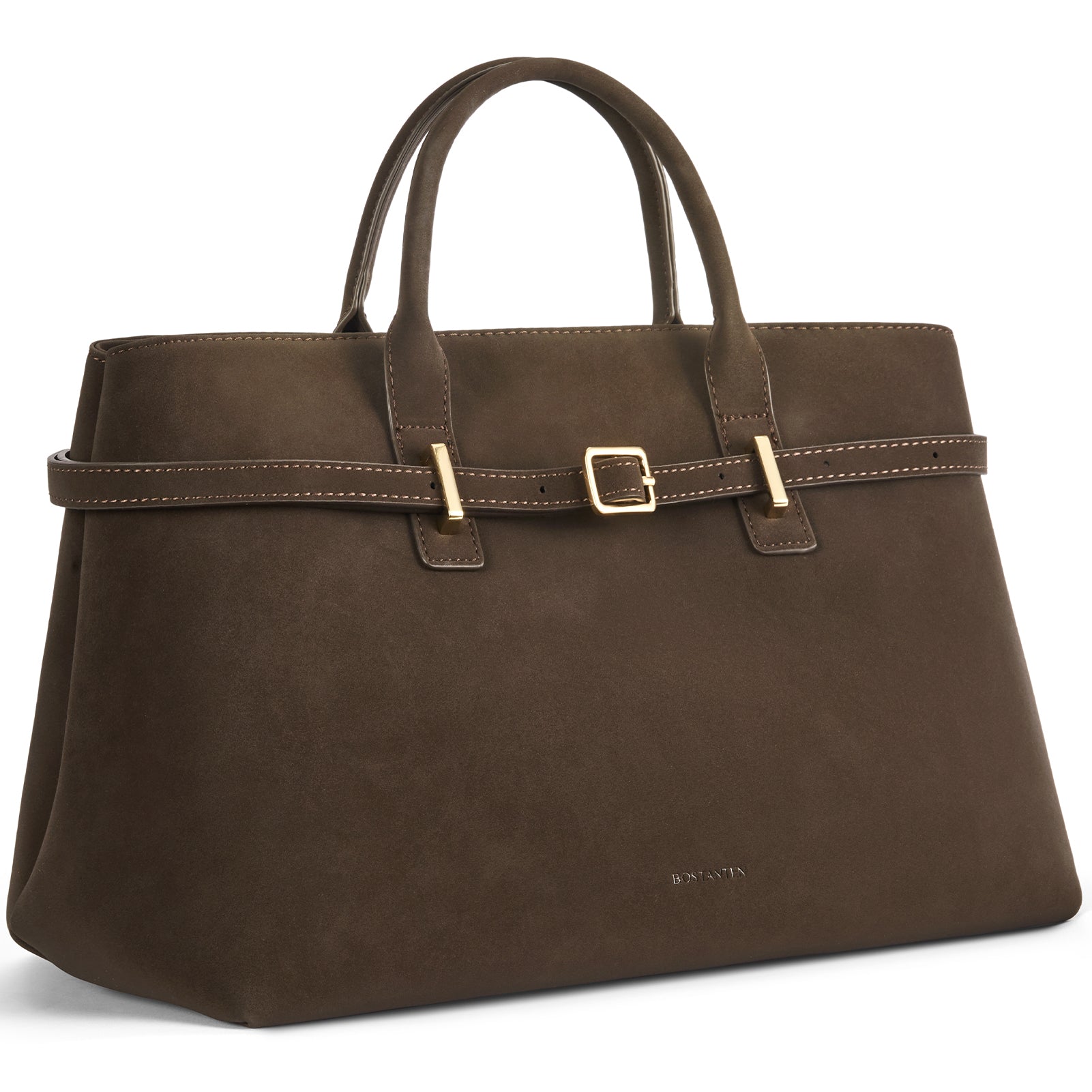 Claire Elegant Suede Top Handle Tote Handbag — DIY-able Outer Belt