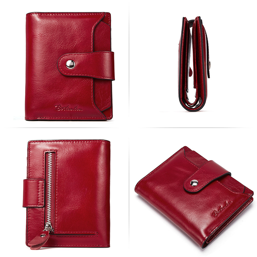 Lnna Hand Tooled Leather Wallet - Wine Red