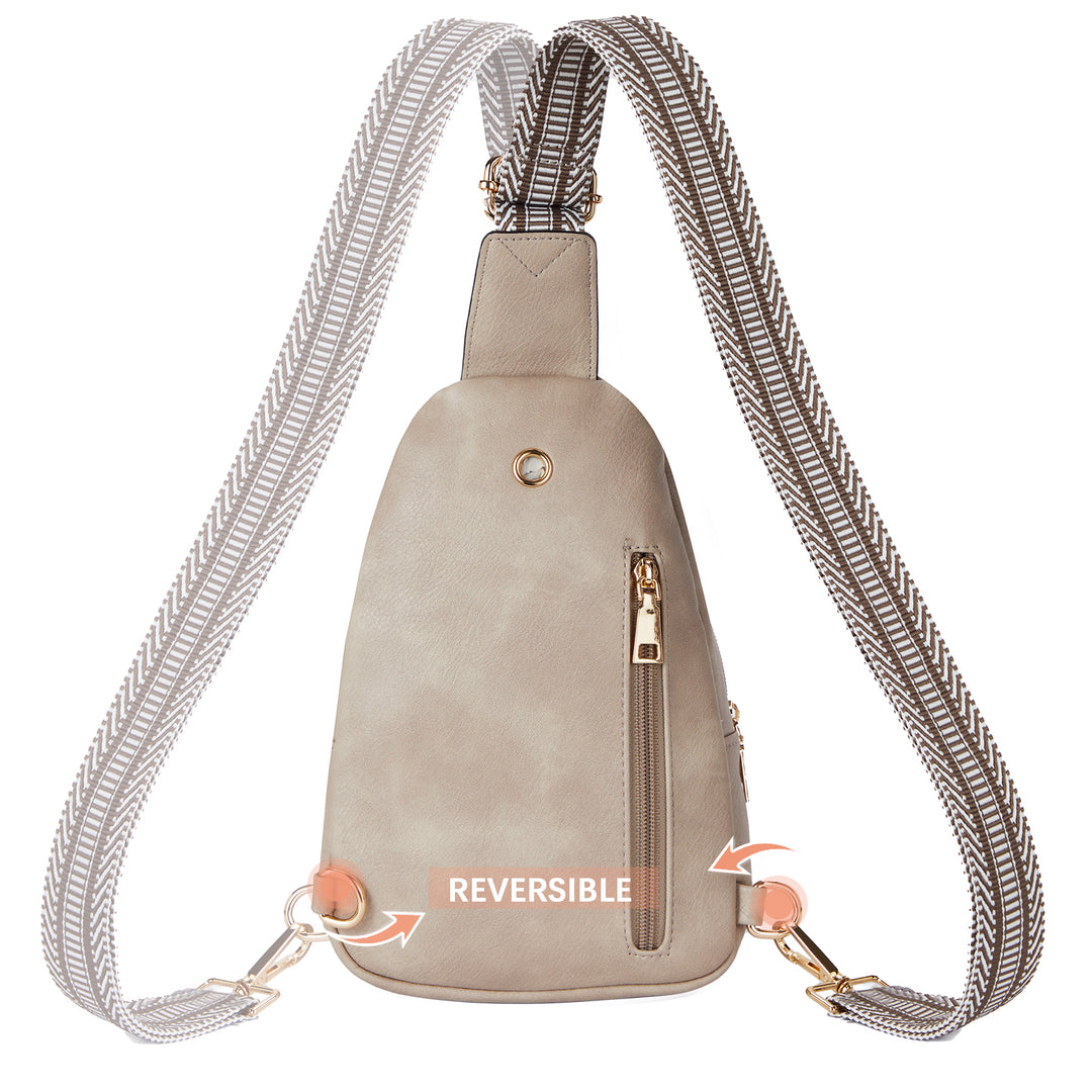 Aurora Beige Street Casual Trapeze Sling Bag