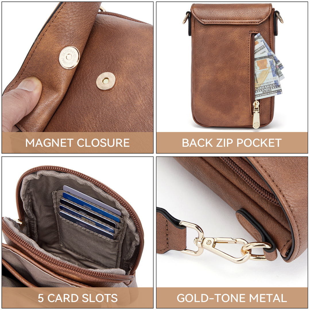 Phone Crossbody Bag –  Diamond Pattern Strap