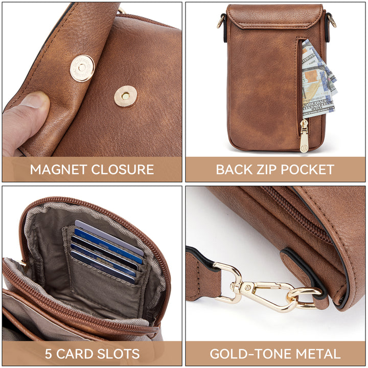 Phone Crossbody Bag –  Diamond Pattern Strap