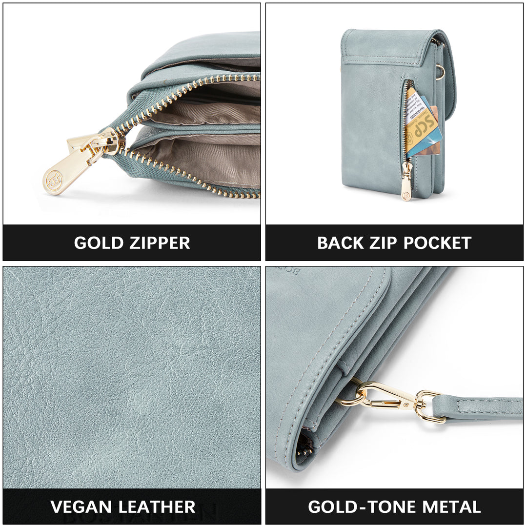 Evelyn Leather Crossbody Phone Wallet For Women —— Boudoir Style