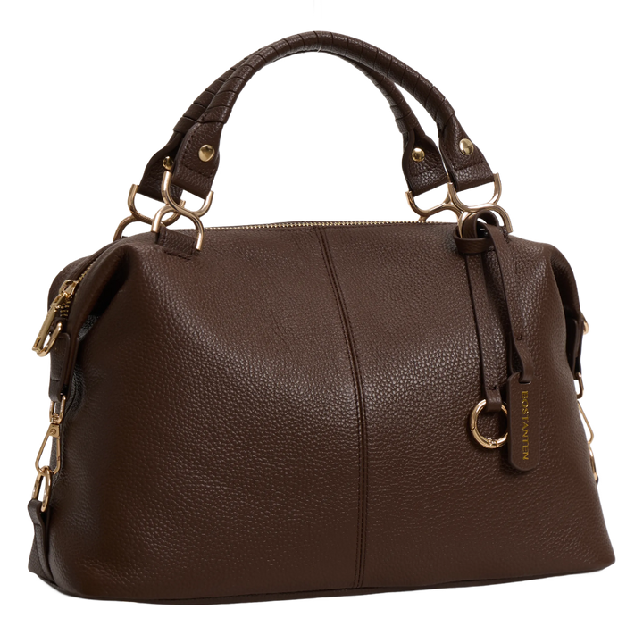 Nevin Genuine Leather Boston Handbag