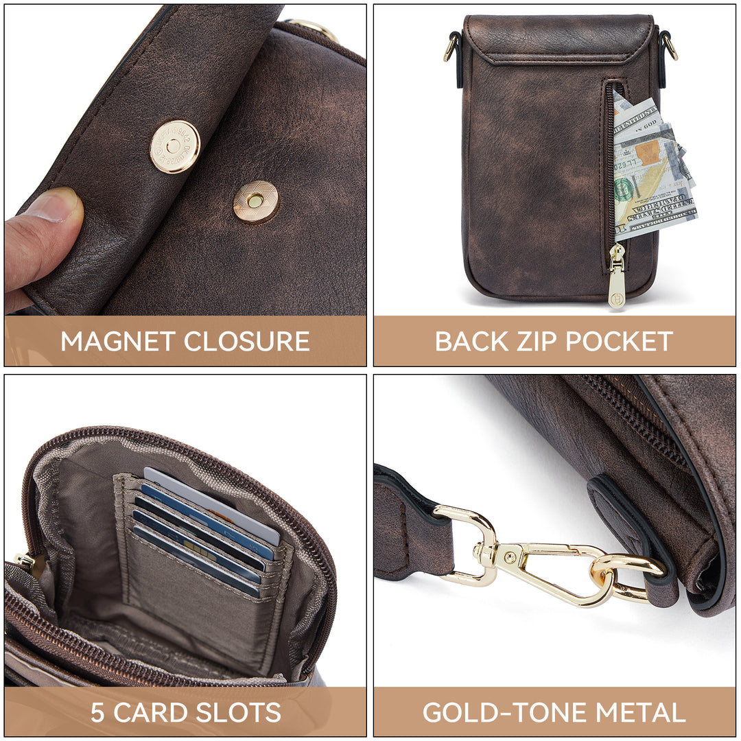 Phone Crossbody Bag –  Diamond Pattern Strap