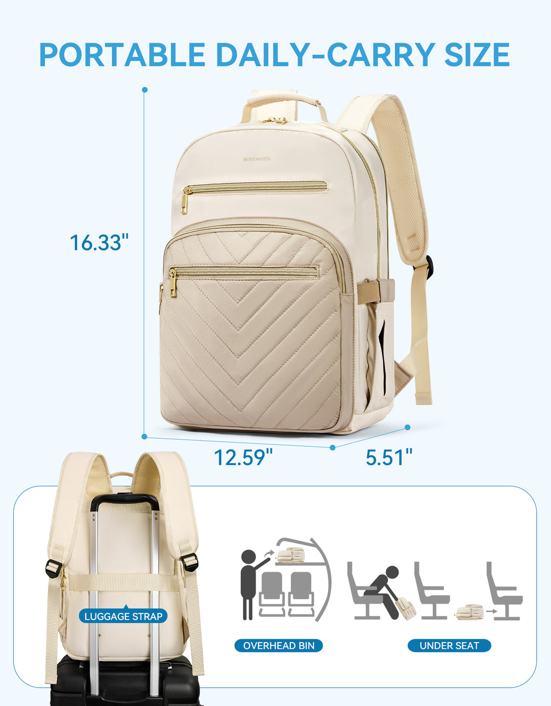 Minoru Quilted Patchwork 15.6“ Laptop Backpack
