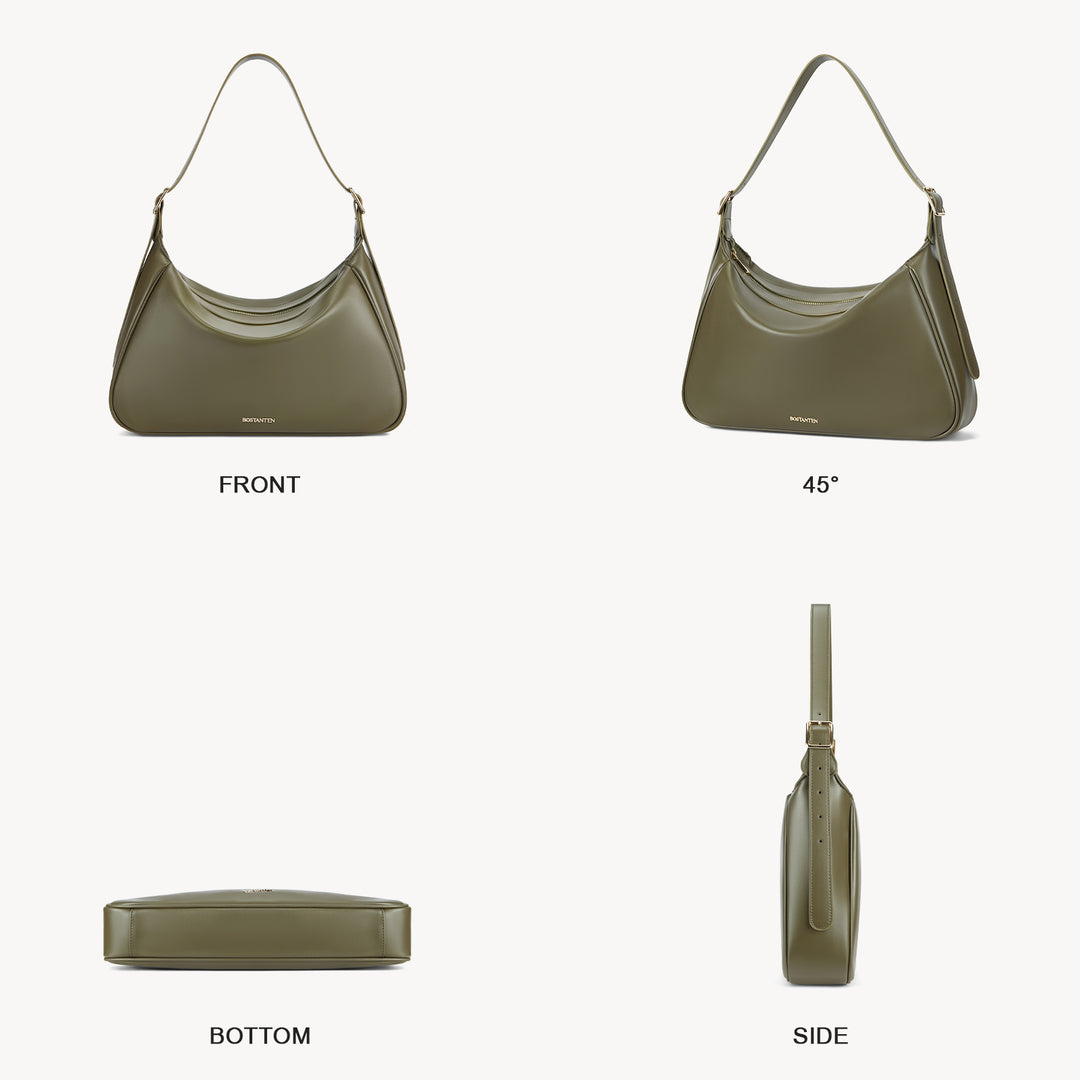 MORAVA Trendy Vegan Leather Hobo Bags - Green