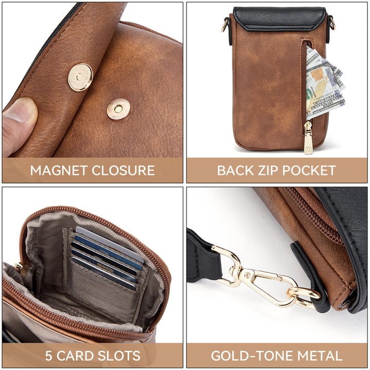 Phone Crossbody Bag –  Diamond Pattern Strap