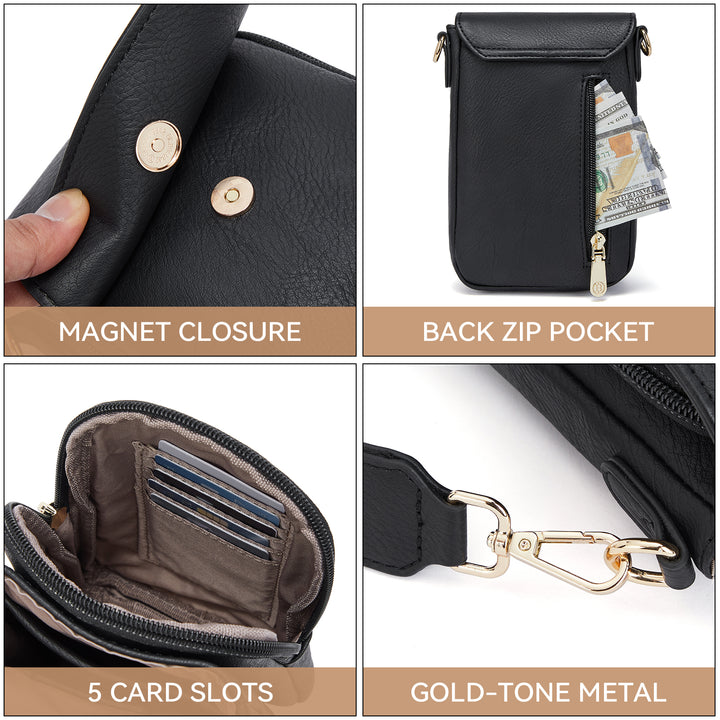 Phone Crossbody Bag –  Diamond Pattern Strap