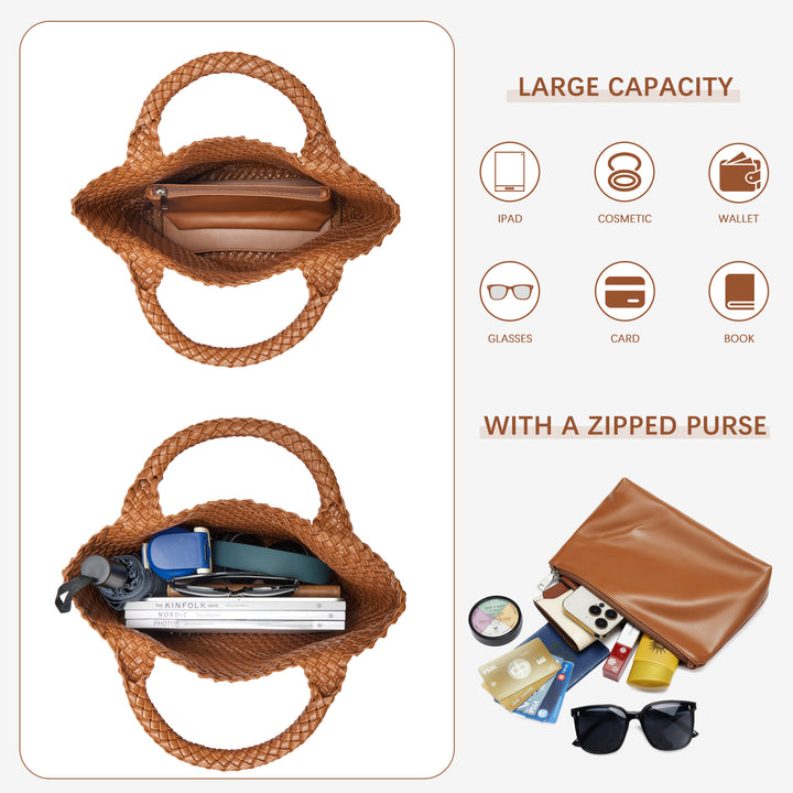 Cruze Handcrafted Woven Leather Shoulder Bag For Summer