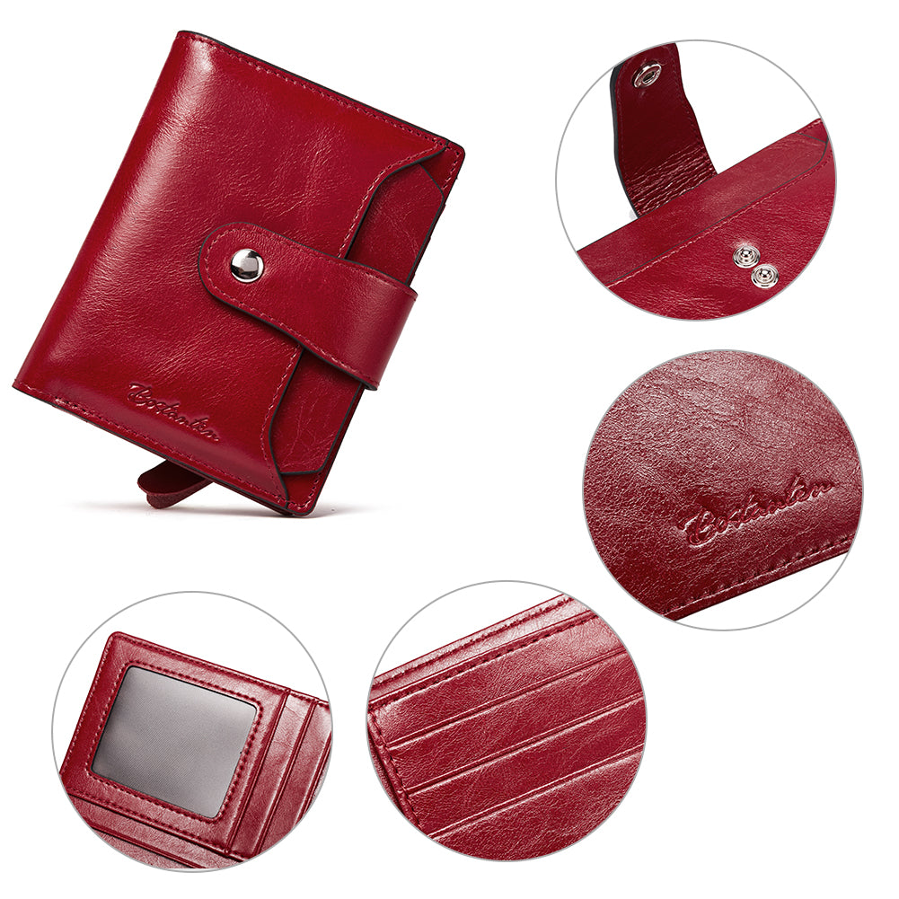 Lnna Hand Tooled Leather Wallet - Wine Red
