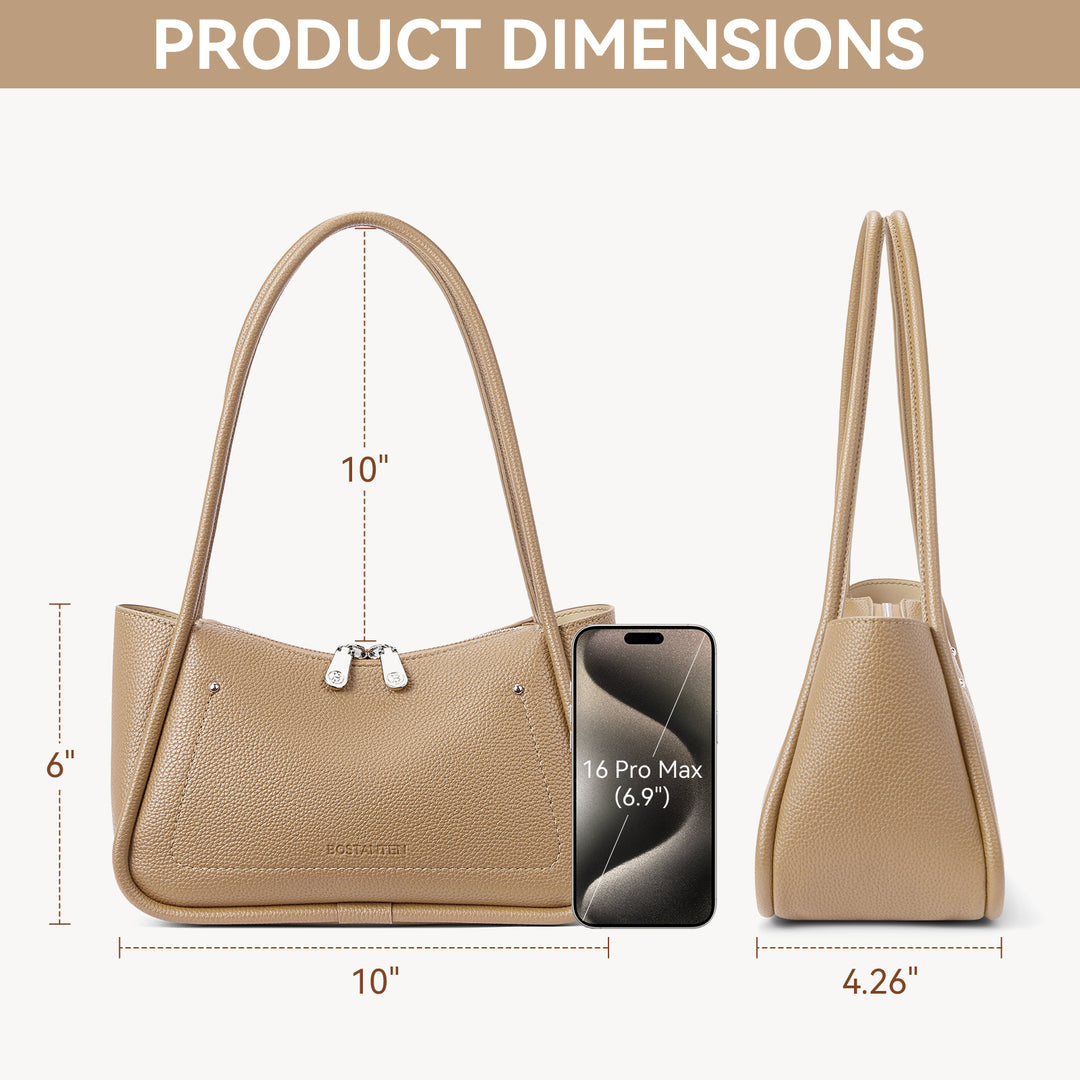 Claire Arc Silhouette Leather Tote Handbag
