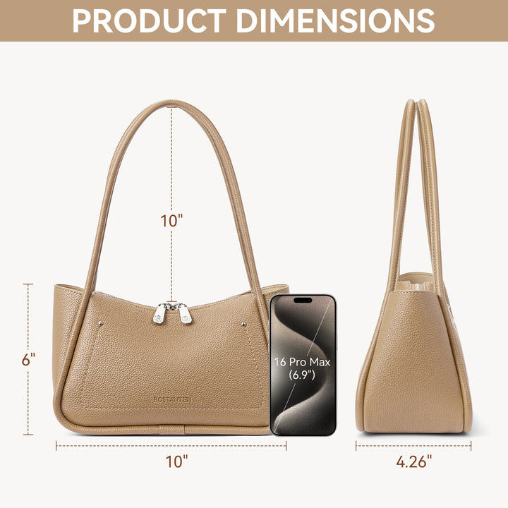 Claire Arc Silhouette Leather Tote Handbag