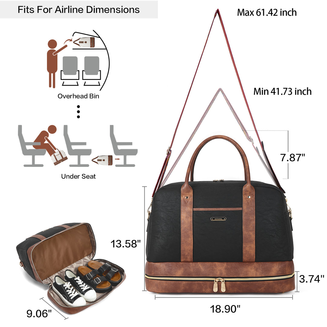 Zenobe Chic and Practical: Women's Leather Travel Duffle Bag for Every Trip