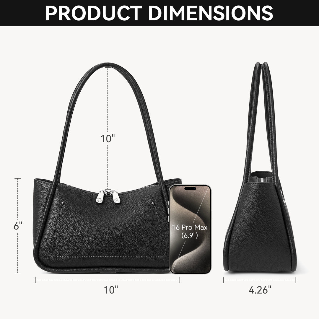 Claire Arc Silhouette Leather Tote Handbag