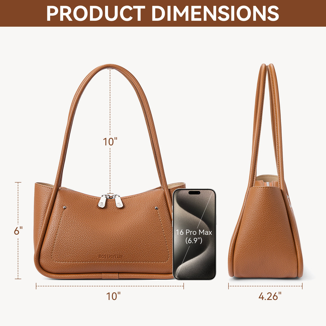 Claire Arc Silhouette Leather Tote Handbag