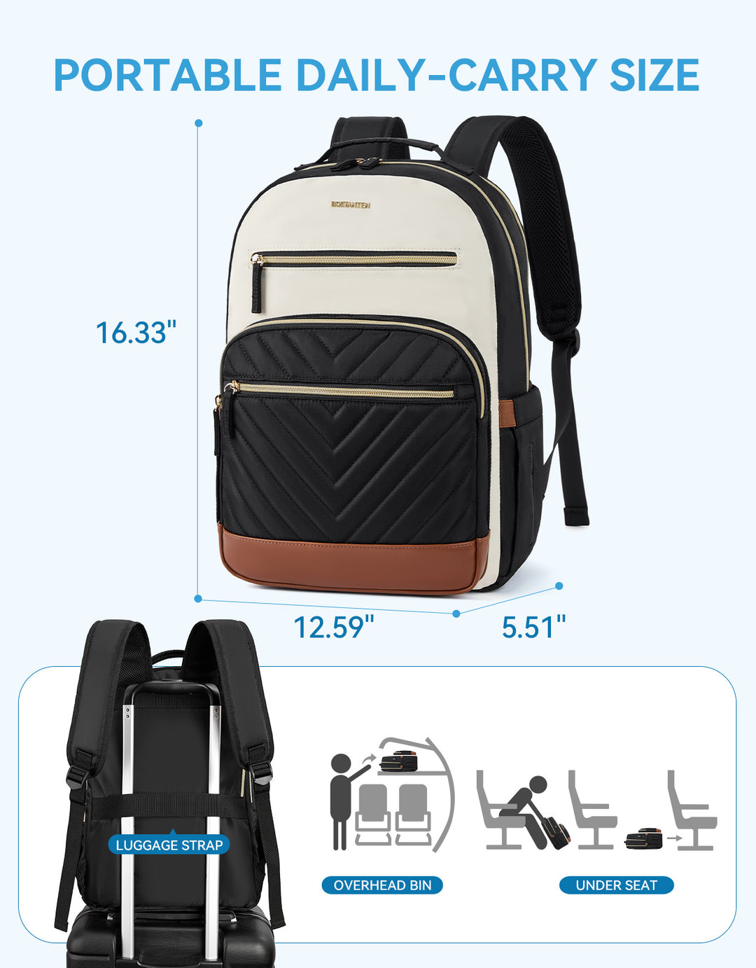 Minoru Quilted Patchwork 15.6“ Laptop Backpack