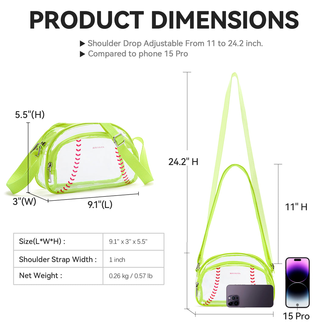 Clear Baseball Stitch Crossbody – Baseball Fans Gifts
