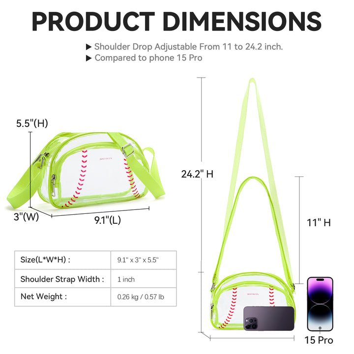 Clear Baseball Stitch Crossbody – Baseball Fans Gifts