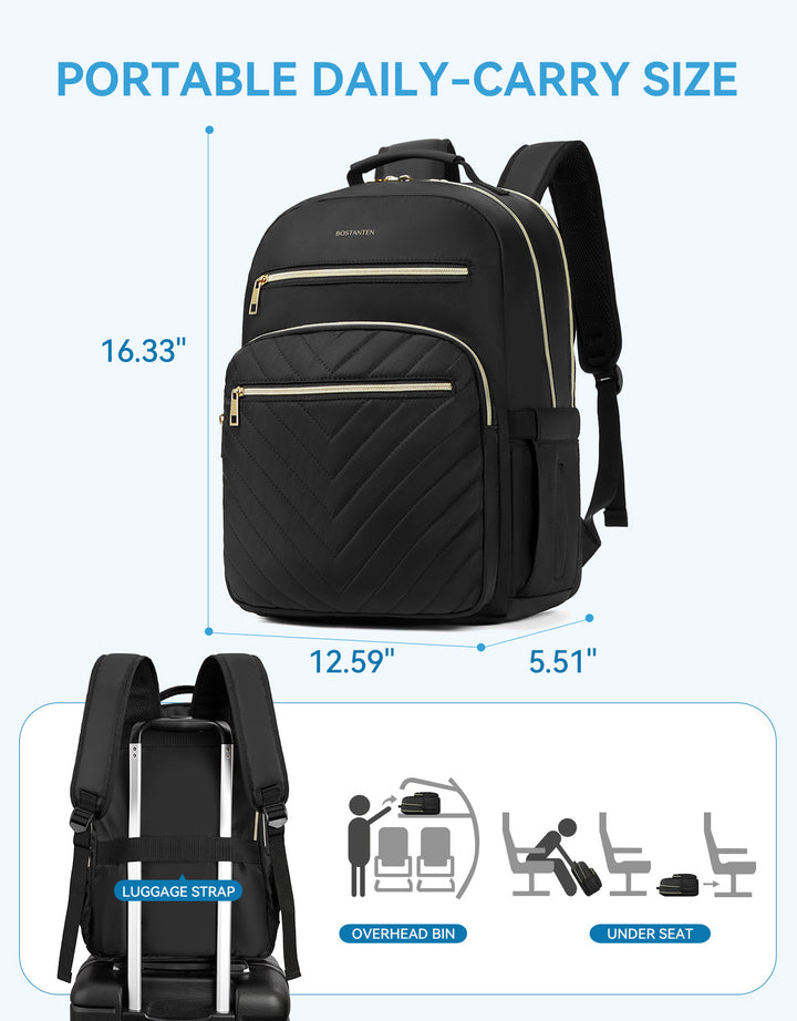 Minoru Quilted Patchwork 15.6“ Laptop Backpack
