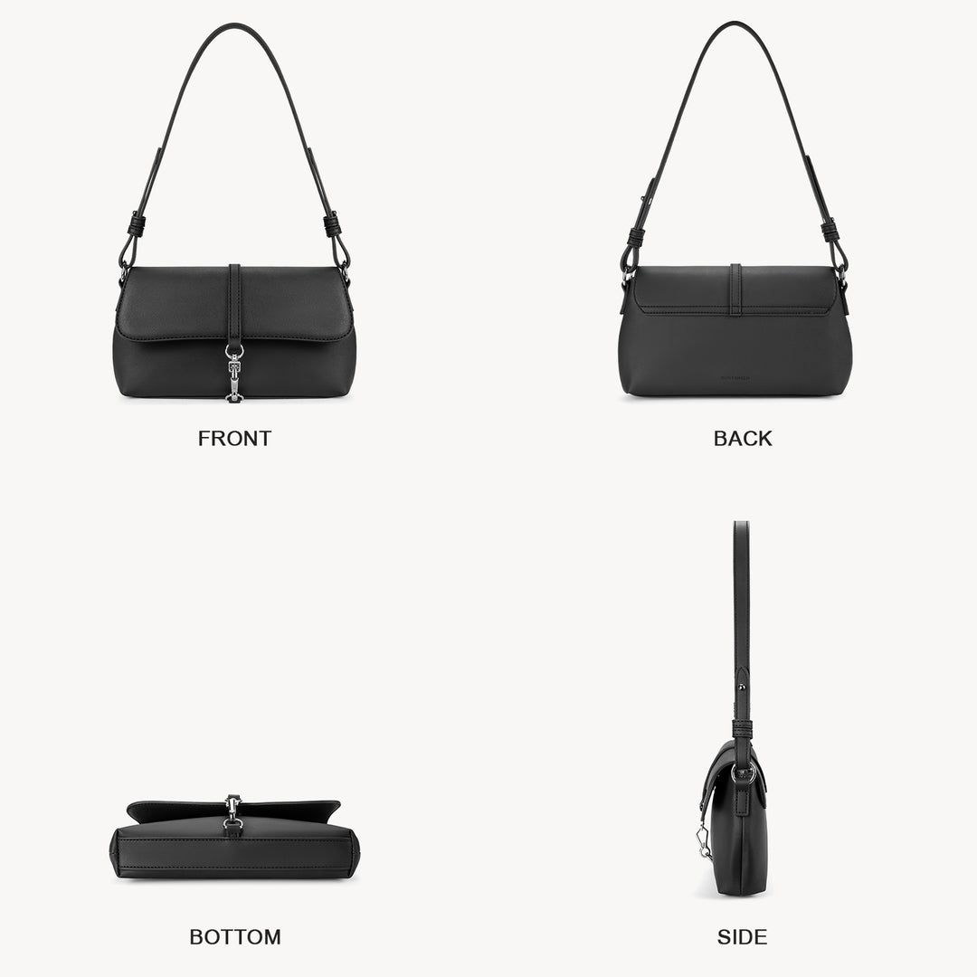 KWELI Chic Saddle Clasp Shoulder Bag
