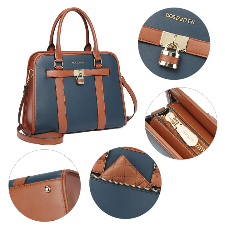 Stylish Two-Tone Top Handle Work Bag