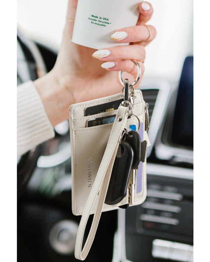 Lomy Slim Wristlet Keychain Wallet With Zipper Pocket