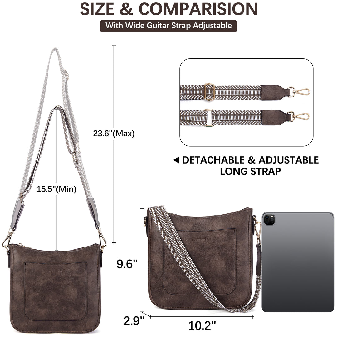 Nola Reversible Boho Straps Vegan Leather Hobo Handbags