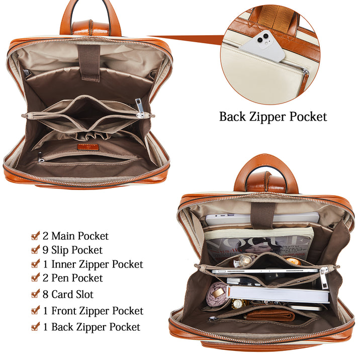 Vrba Large Genuine Leather Backpack Purse