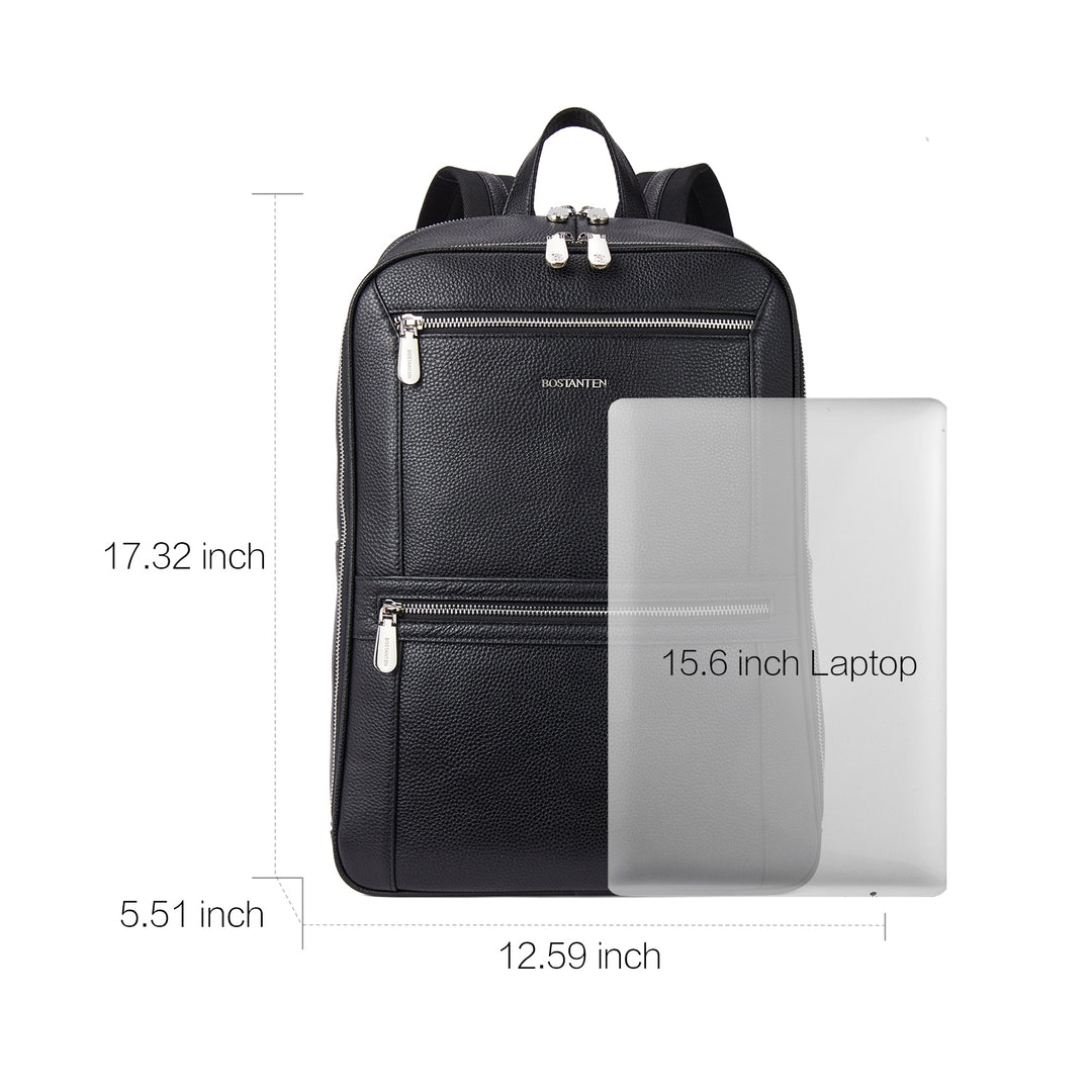 Large Men's Leather Backpack - Perfect for School and Travel