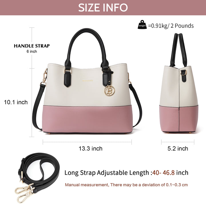 Satchel Handbags Leather Tote Purses Two Tone Designer Work Top Handle