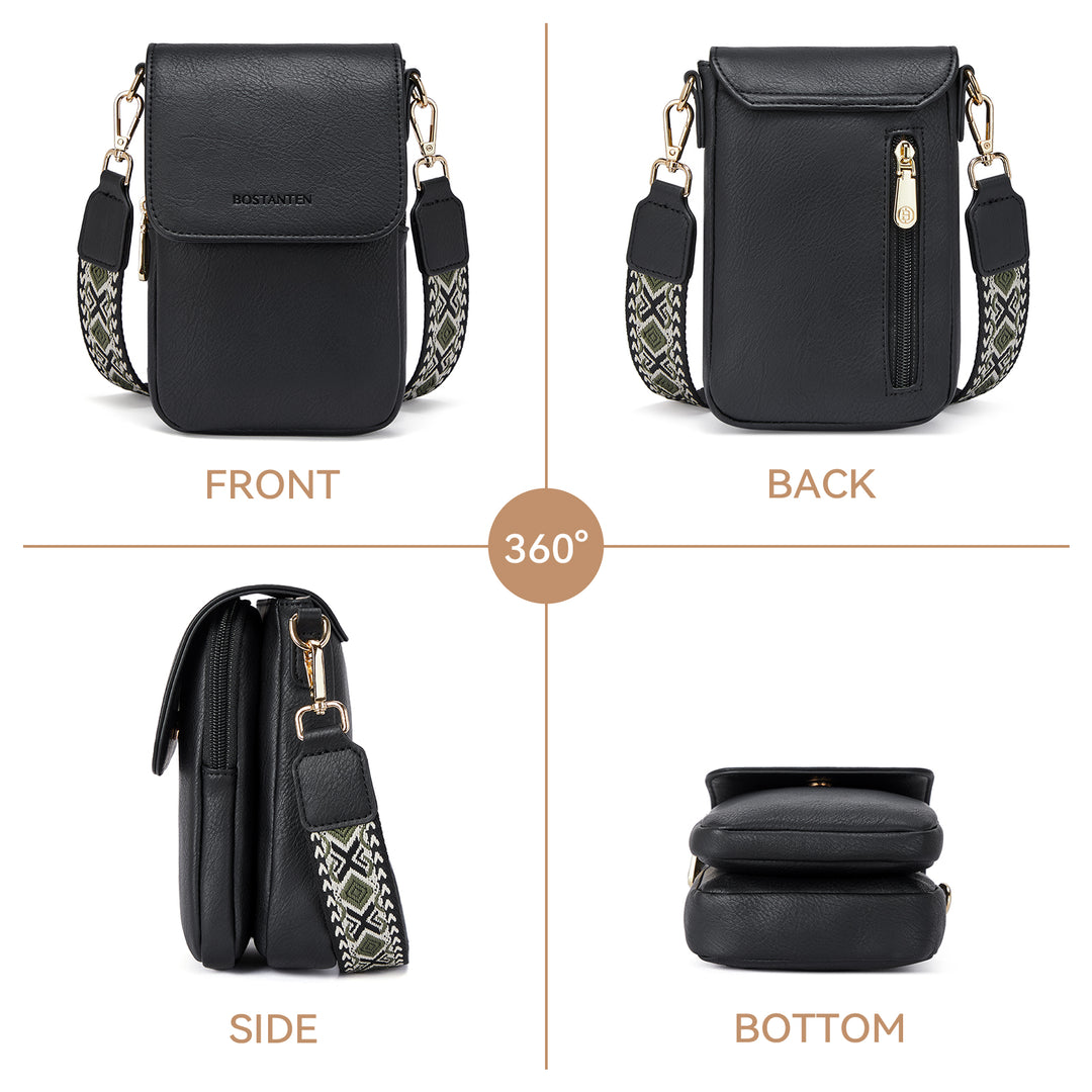 Phone Crossbody Bag –  Diamond Pattern Strap
