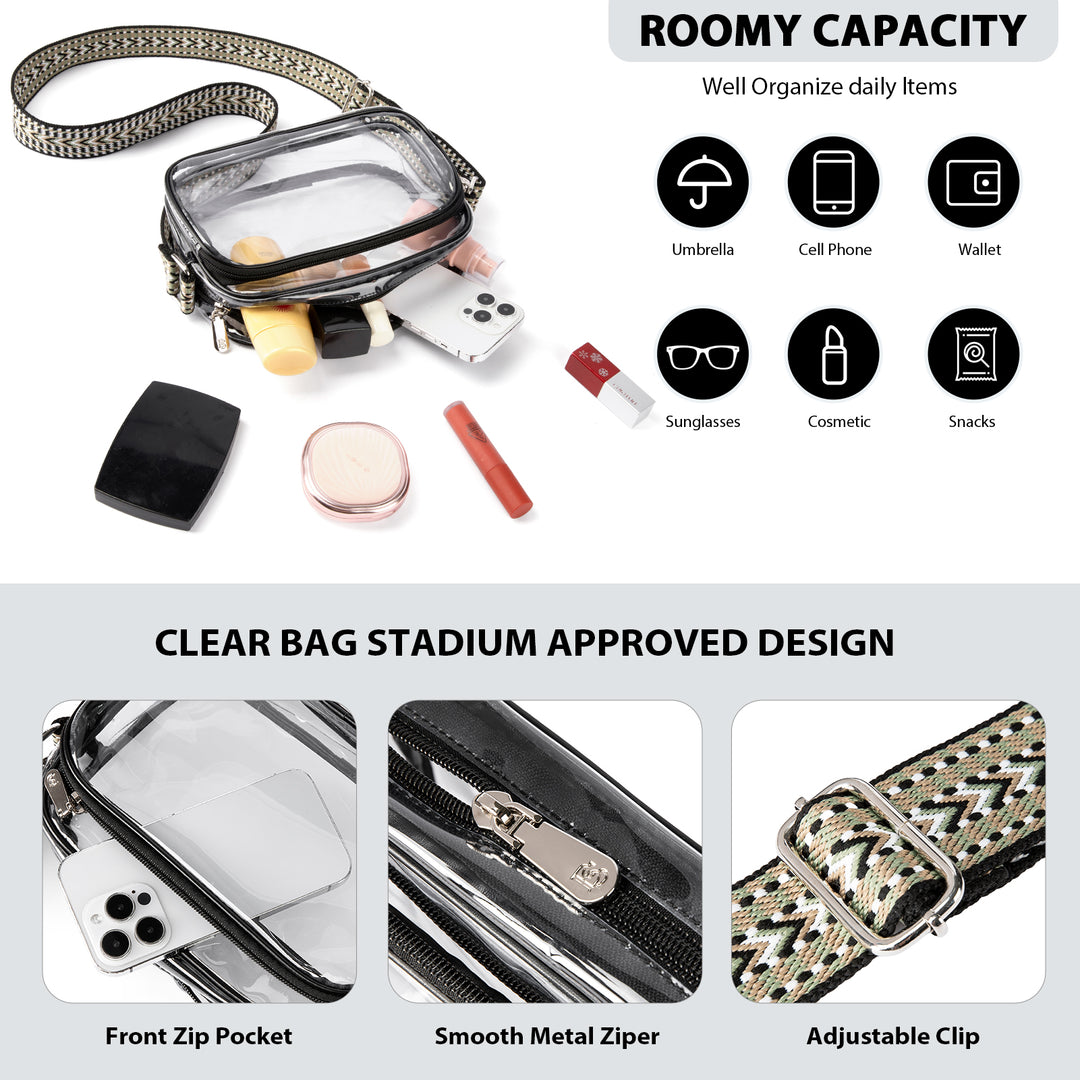 Nola Clear Stadium-Approved Crossbody Bags for Women
