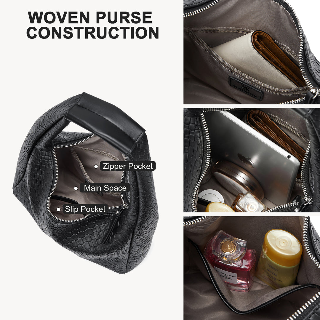 KWELI Croc Structured Curved Hobo Handbags