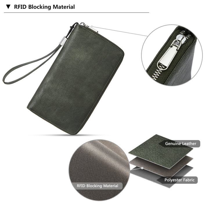 Rozenn Wallets with Wristlet Clutch