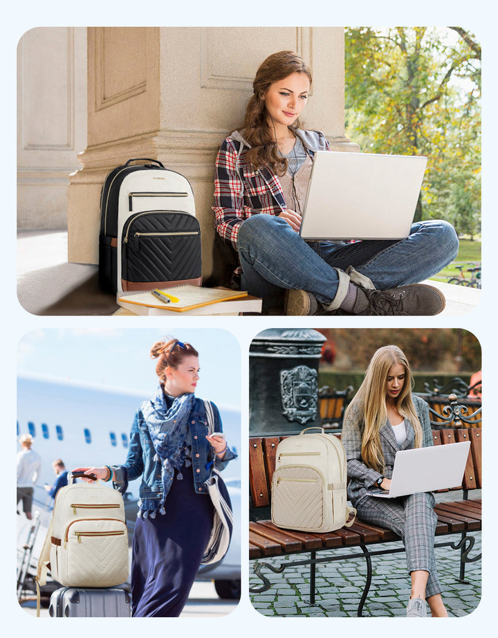 Minoru Quilted Patchwork 15.6“ Laptop Backpack